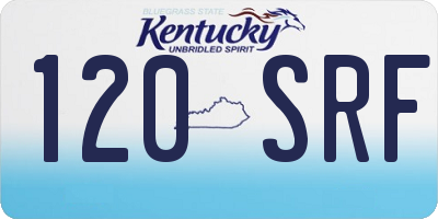 KY license plate 120SRF