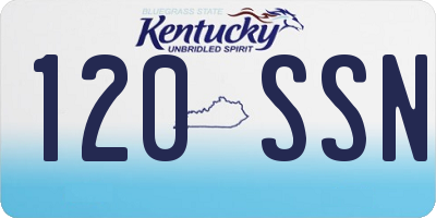 KY license plate 120SSN