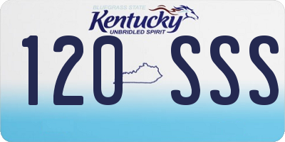KY license plate 120SSS