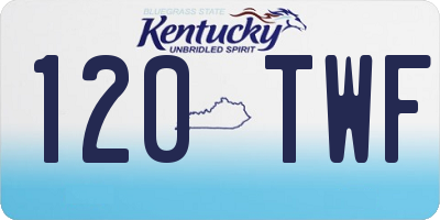 KY license plate 120TWF