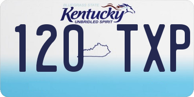 KY license plate 120TXP