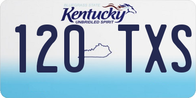 KY license plate 120TXS