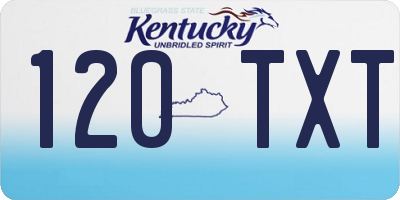 KY license plate 120TXT