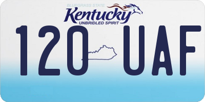 KY license plate 120UAF