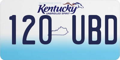 KY license plate 120UBD