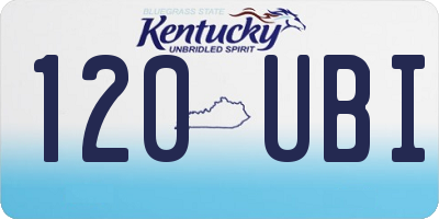 KY license plate 120UBI