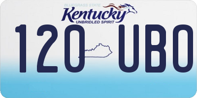 KY license plate 120UBO