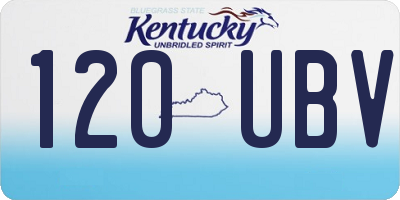 KY license plate 120UBV