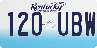 KY license plate 120UBW