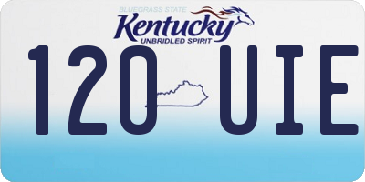 KY license plate 120UIE