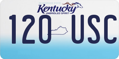 KY license plate 120USC