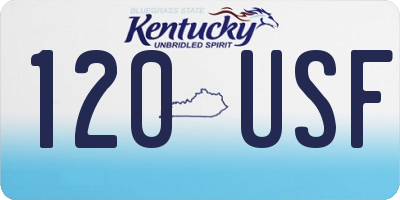 KY license plate 120USF