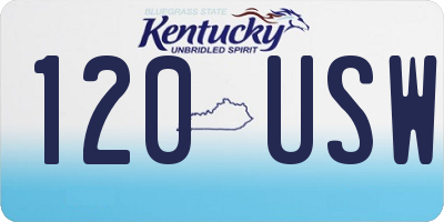 KY license plate 120USW