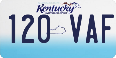 KY license plate 120VAF