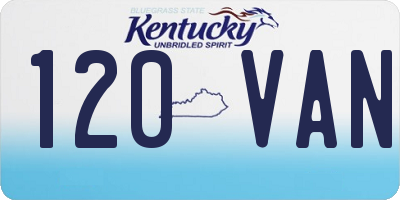 KY license plate 120VAN
