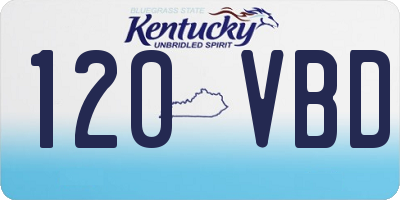 KY license plate 120VBD