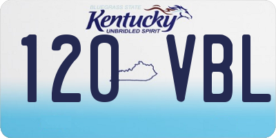KY license plate 120VBL