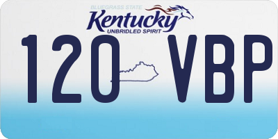 KY license plate 120VBP