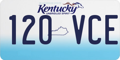KY license plate 120VCE