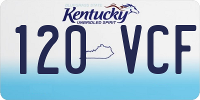 KY license plate 120VCF