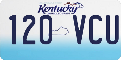 KY license plate 120VCU