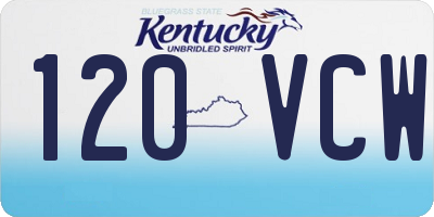 KY license plate 120VCW