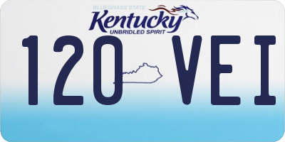 KY license plate 120VEI