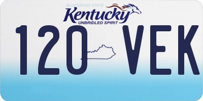 KY license plate 120VEK