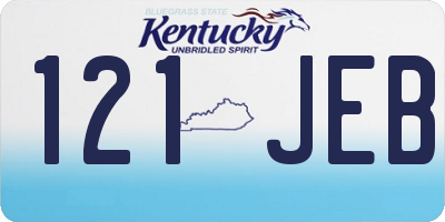 KY license plate 121JEB