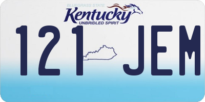 KY license plate 121JEM