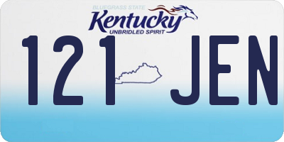 KY license plate 121JEN