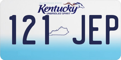 KY license plate 121JEP
