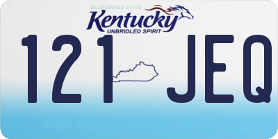 KY license plate 121JEQ