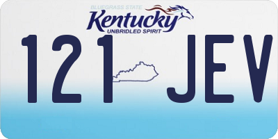 KY license plate 121JEV