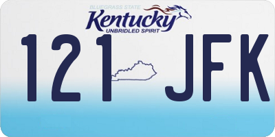 KY license plate 121JFK