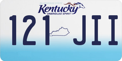 KY license plate 121JII