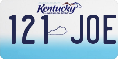 KY license plate 121JOE