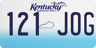 KY license plate 121JOG