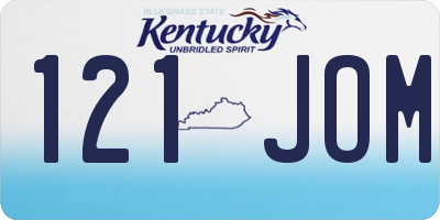 KY license plate 121JOM