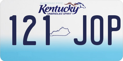 KY license plate 121JOP