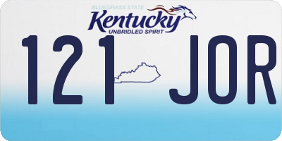 KY license plate 121JOR