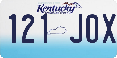 KY license plate 121JOX