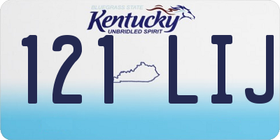 KY license plate 121LIJ
