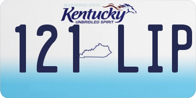 KY license plate 121LIP