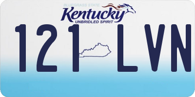 KY license plate 121LVN