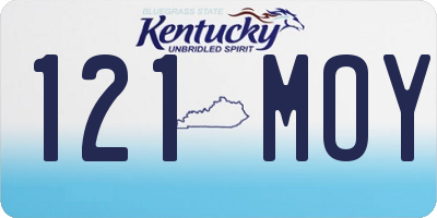 KY license plate 121MOY