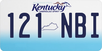 KY license plate 121NBI
