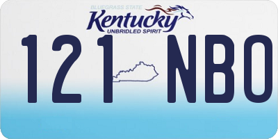 KY license plate 121NBO
