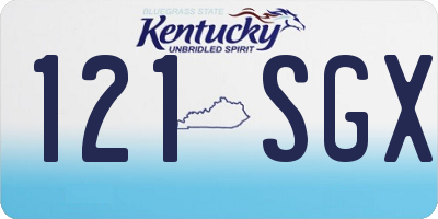 KY license plate 121SGX