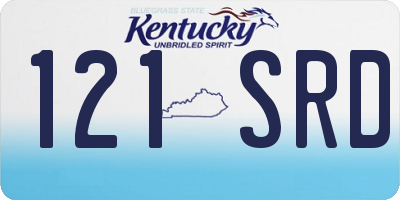 KY license plate 121SRD